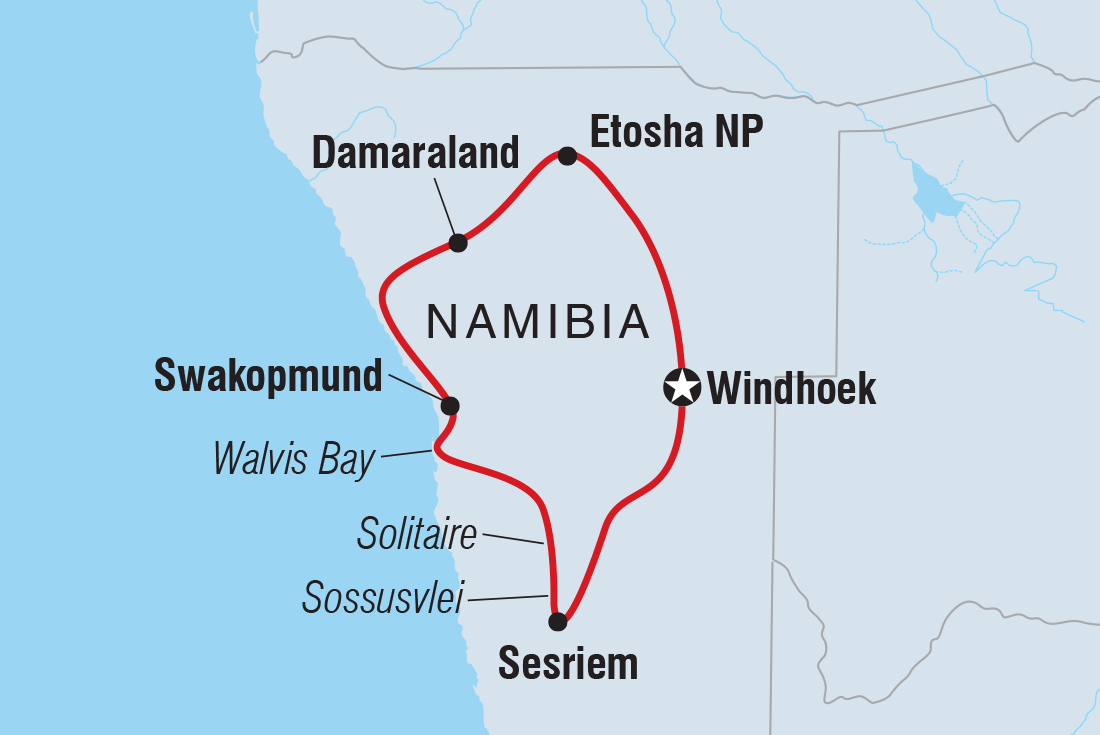 Map of Premium Namibia including Namibia
