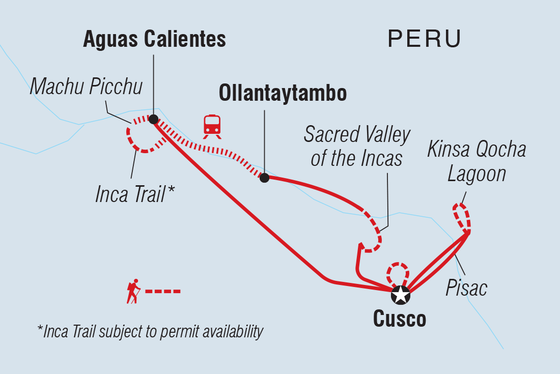 Map of Premium Walking & Hiking In Peru including Peru