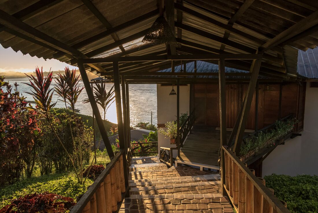 Take in the majesty of the Amazon River at La Casa del Suizo