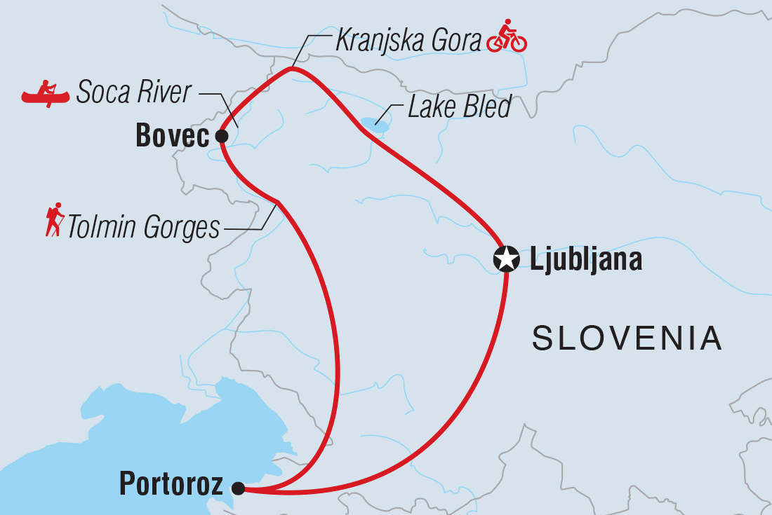 Map of Slovenia Family Holiday With Teenagers including Slovenia