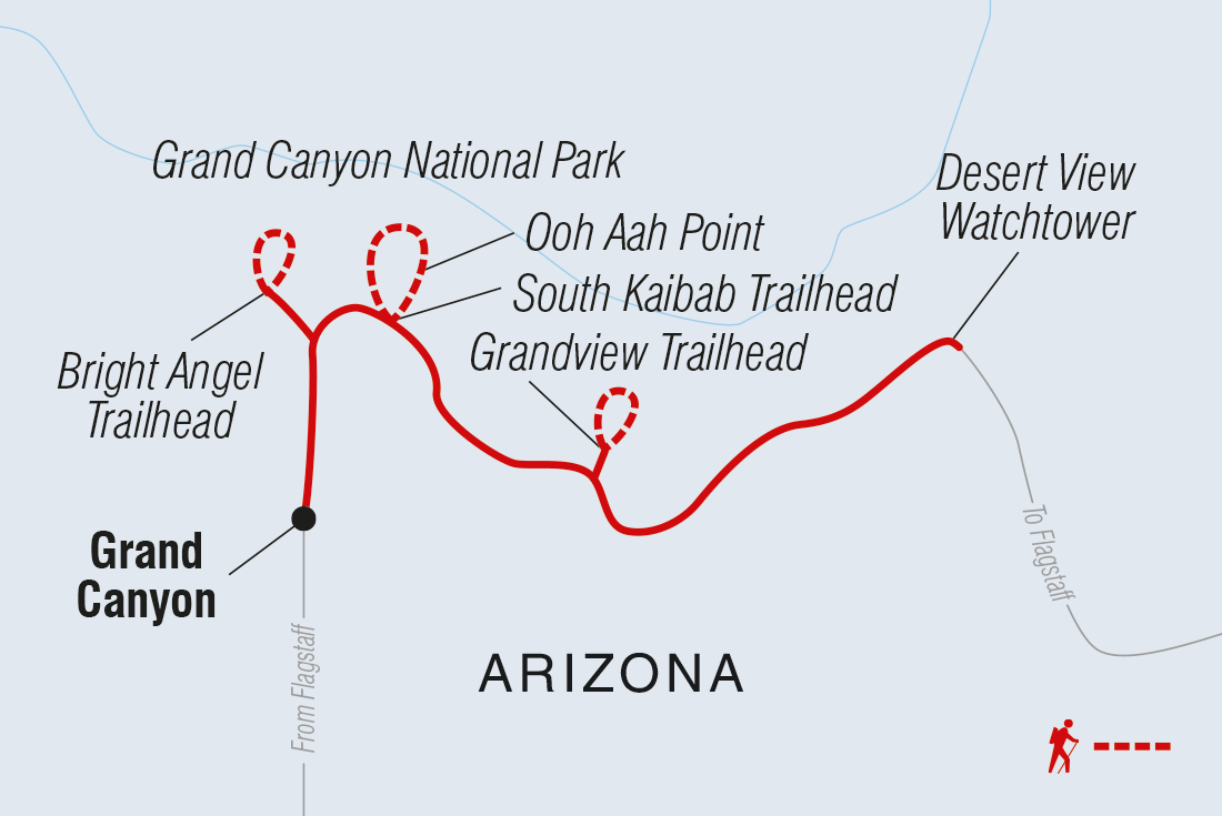 Map of Premium Hiking In The Grand Canyon including United States Of America
