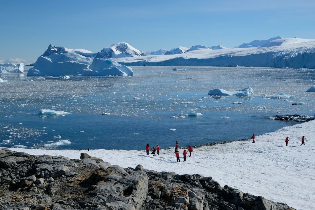 Exploring one of the Antarctic Islands