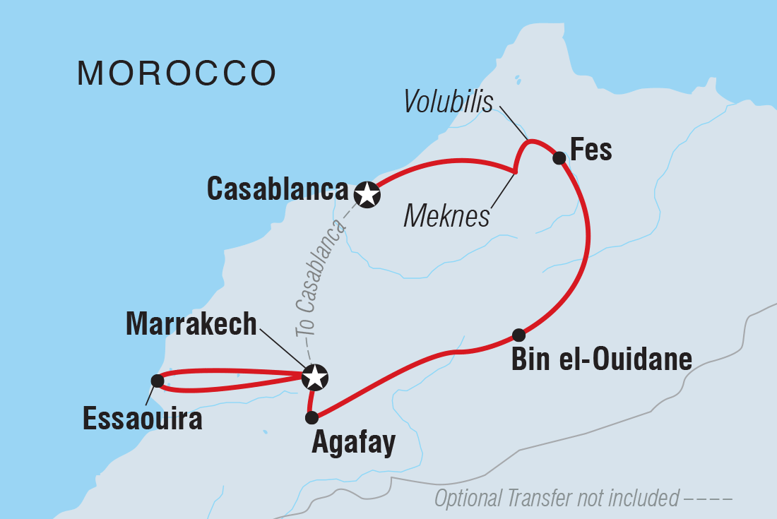 Map of Premium Morocco Highlights With Essaouira including Morocco