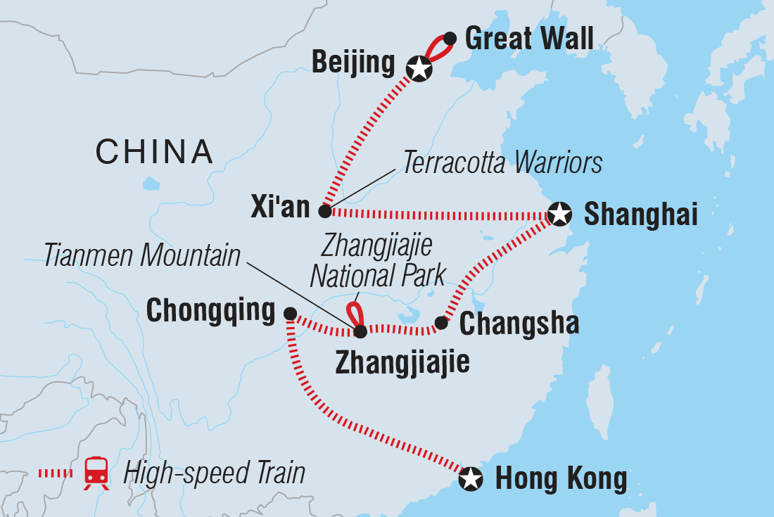 Map of China Adventure including China and Hong Kong, Special Administrative Region Of China