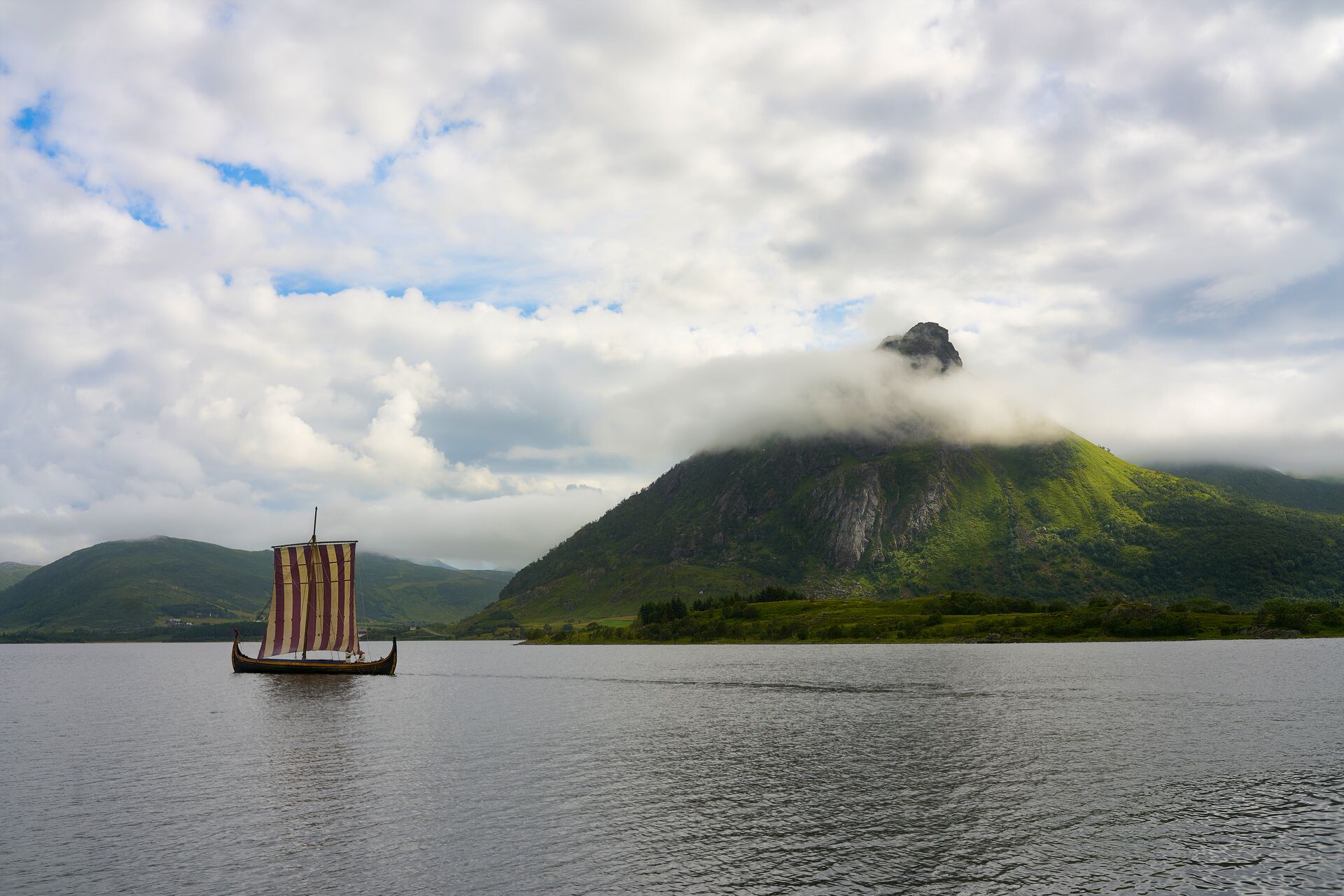Sail on an authentic viking ship off the coast of Bergen, Norway