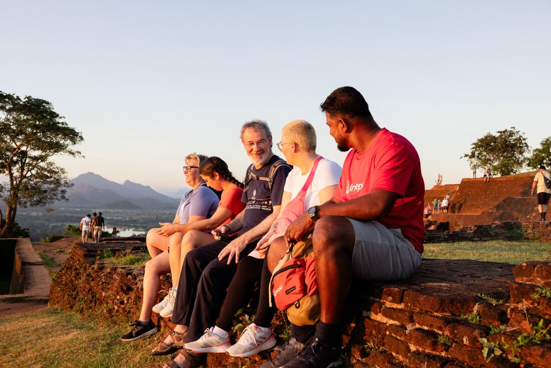 Chats during Sigiriya sunset in Sri Lanka
