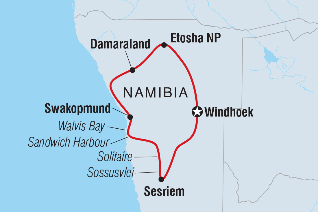 Map of Premium Namibia including Namibia