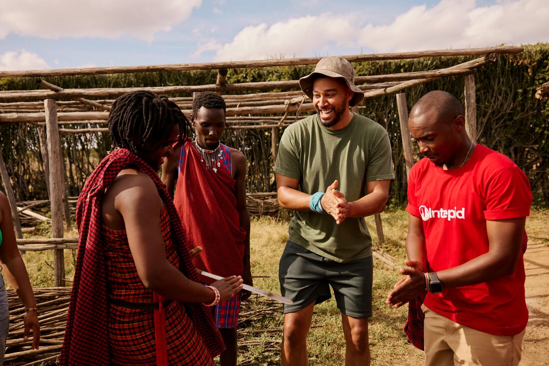 Maasai of Tepesua village demonstrate some some of their tools