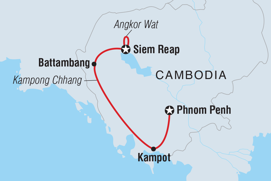 Map of Cambodia Real Food Adventure including Cambodia