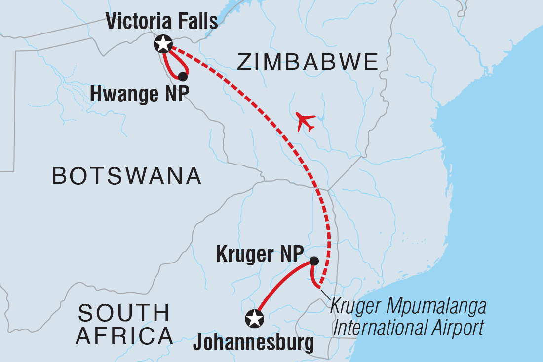 Map of Premium Southern Africa including South Africa and Zimbabwe