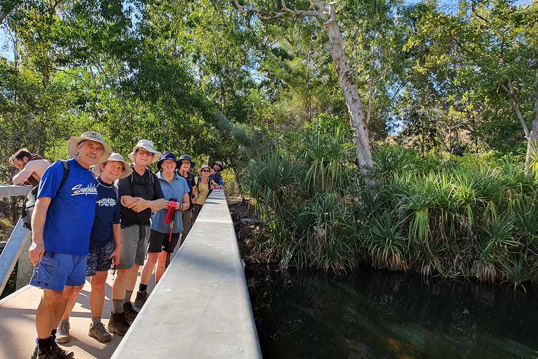 Group hike through Cascade Falls, Northern Territory, Australia