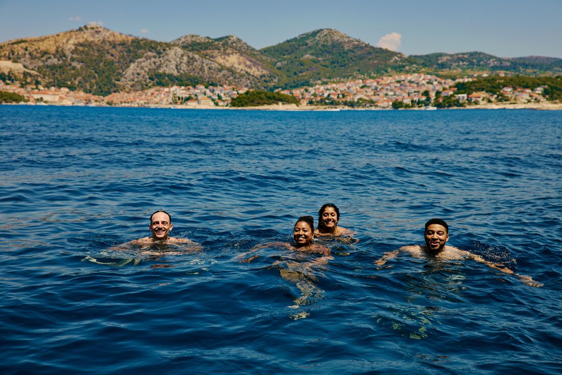 A quick dip off the coast of Hvar and Korcula