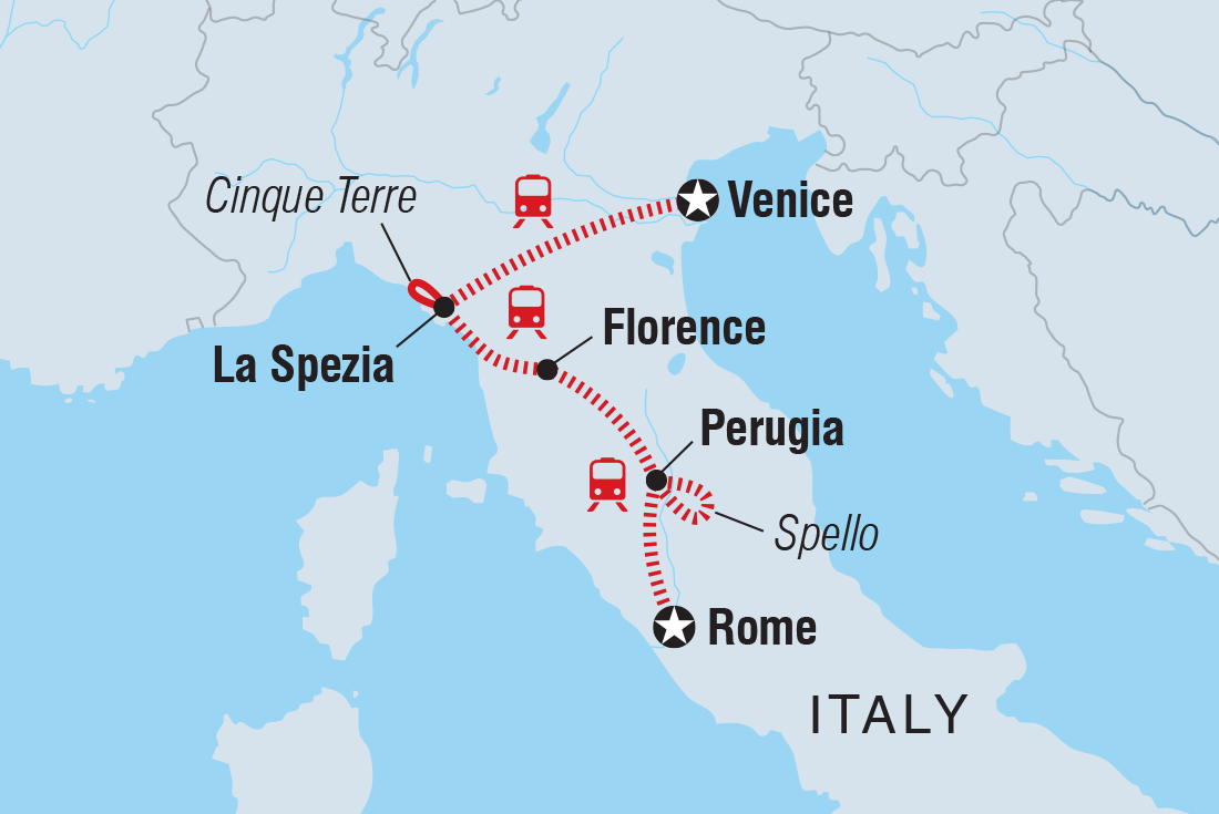 Map of Italy Experience including Italy