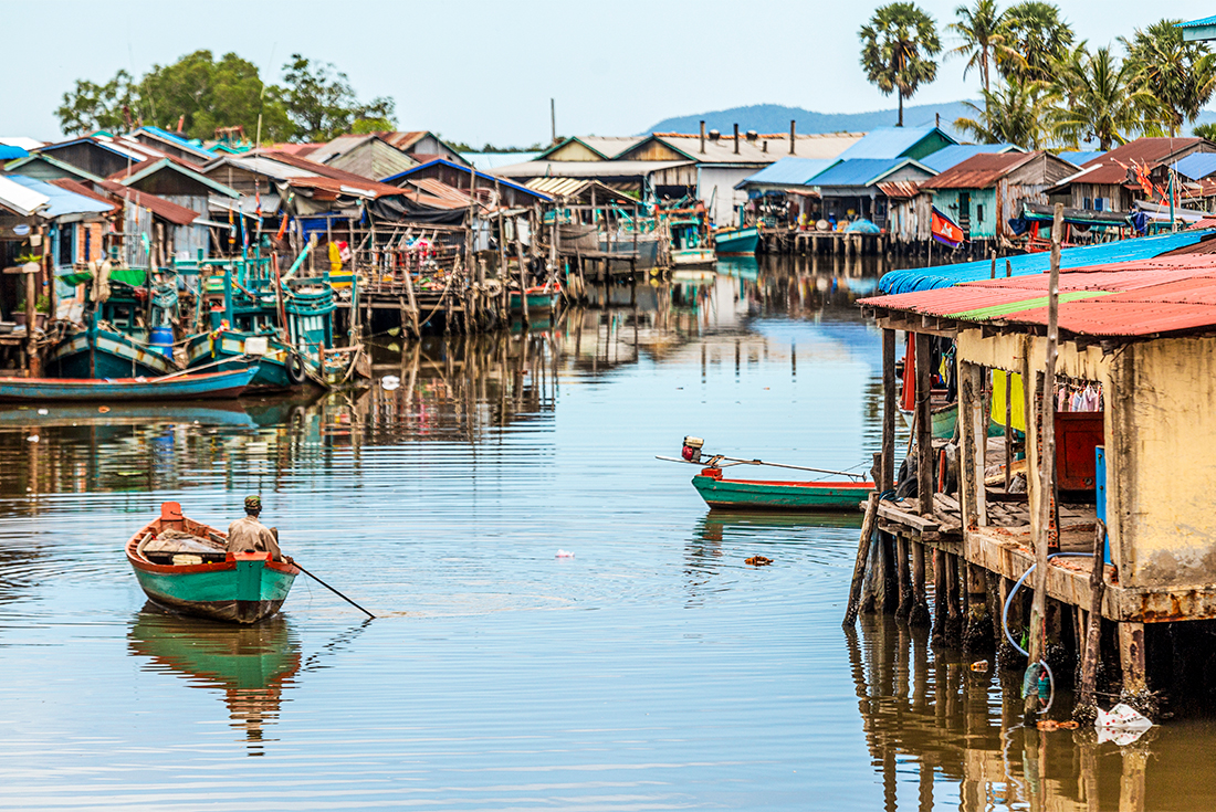 Preaek Tnaot village in Kampot Cambodia, 
