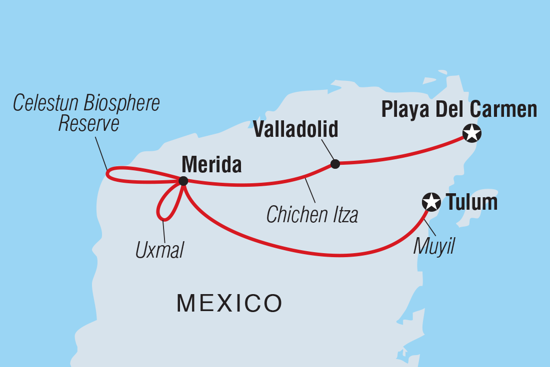 Map of Premium Mexico Yucatan Highlights including Mexico
