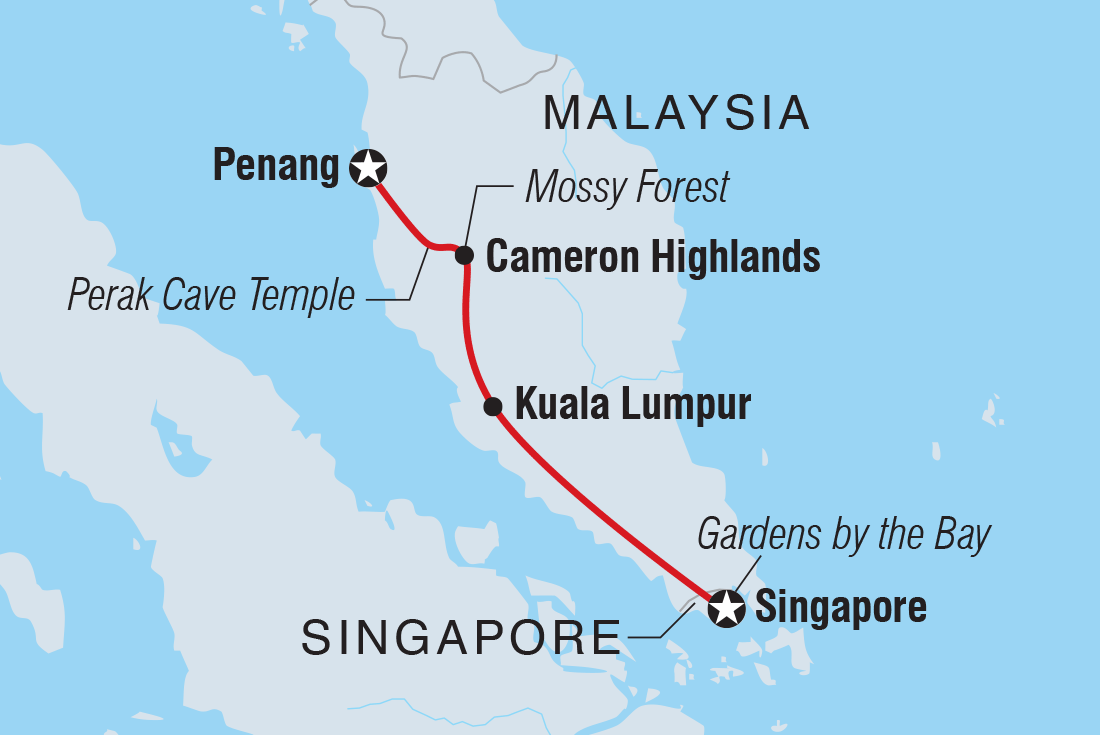 Map of Singapore To Malaysia Real Food Adventure including Malaysia and Singapore