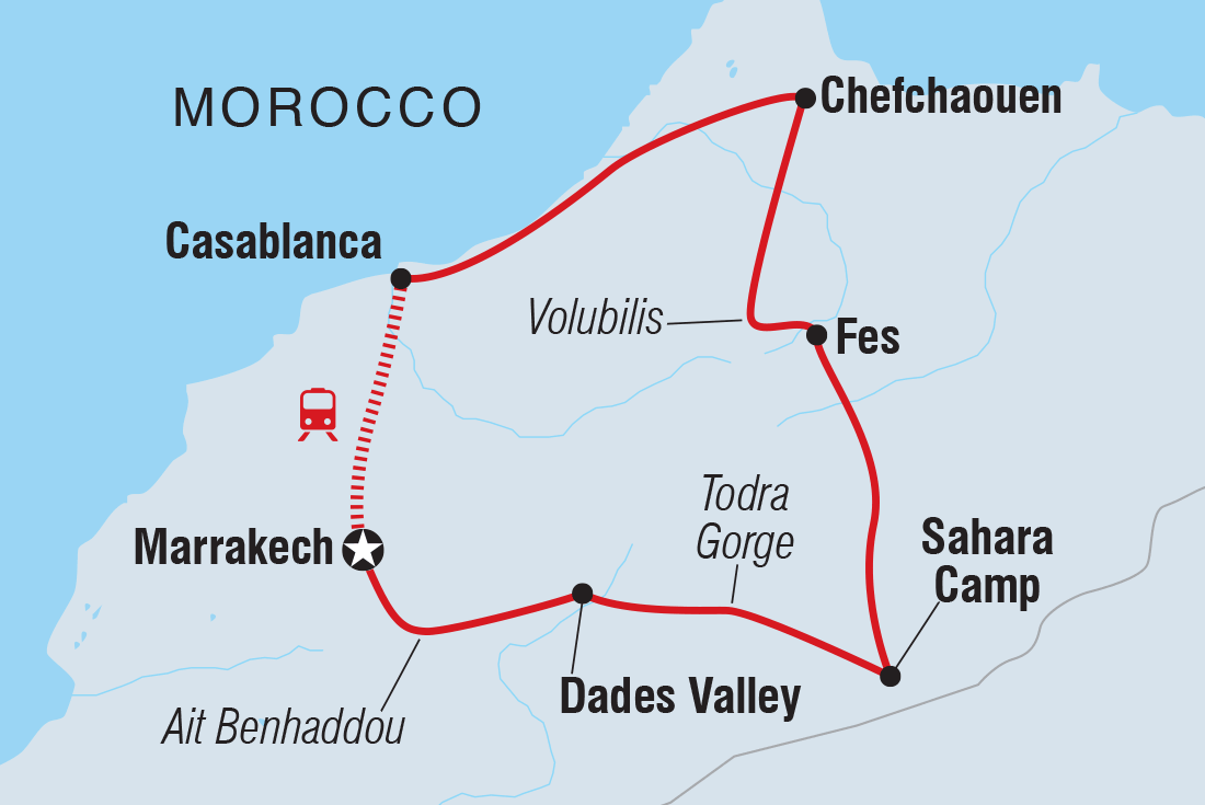 Map of Morocco Highlights including Morocco