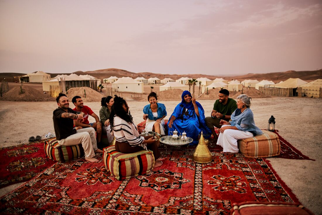 A spot of tea in the Agafay desert