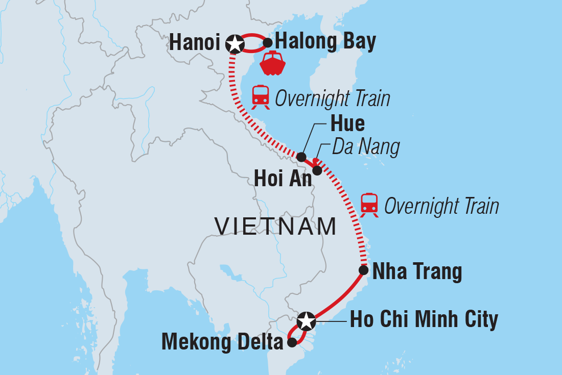 Map of Vietnam Real Food Adventure including Vietnam