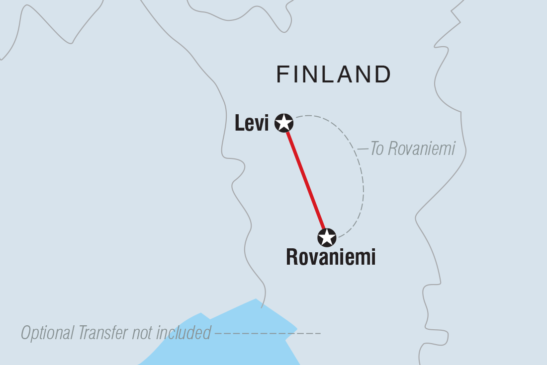 Map of Finnish Lapland Winter Family Holiday including Finland