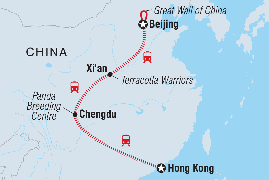 Map of China Real Food Adventure including China and Hong Kong, Special Administrative Region Of China