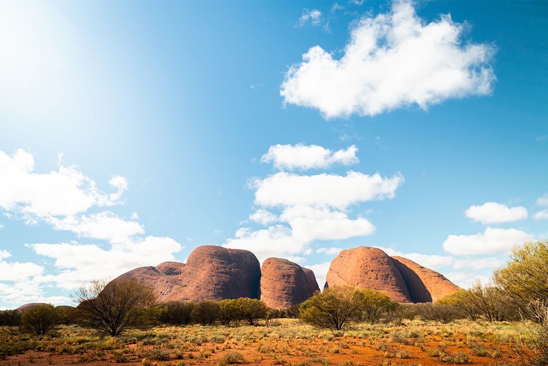 A view of Kata Tjuta (The Olgas) at midday.