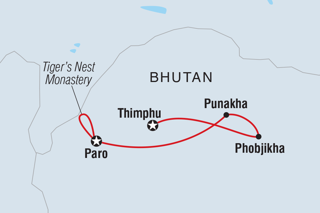 Map of Premium Bhutan including Bhutan