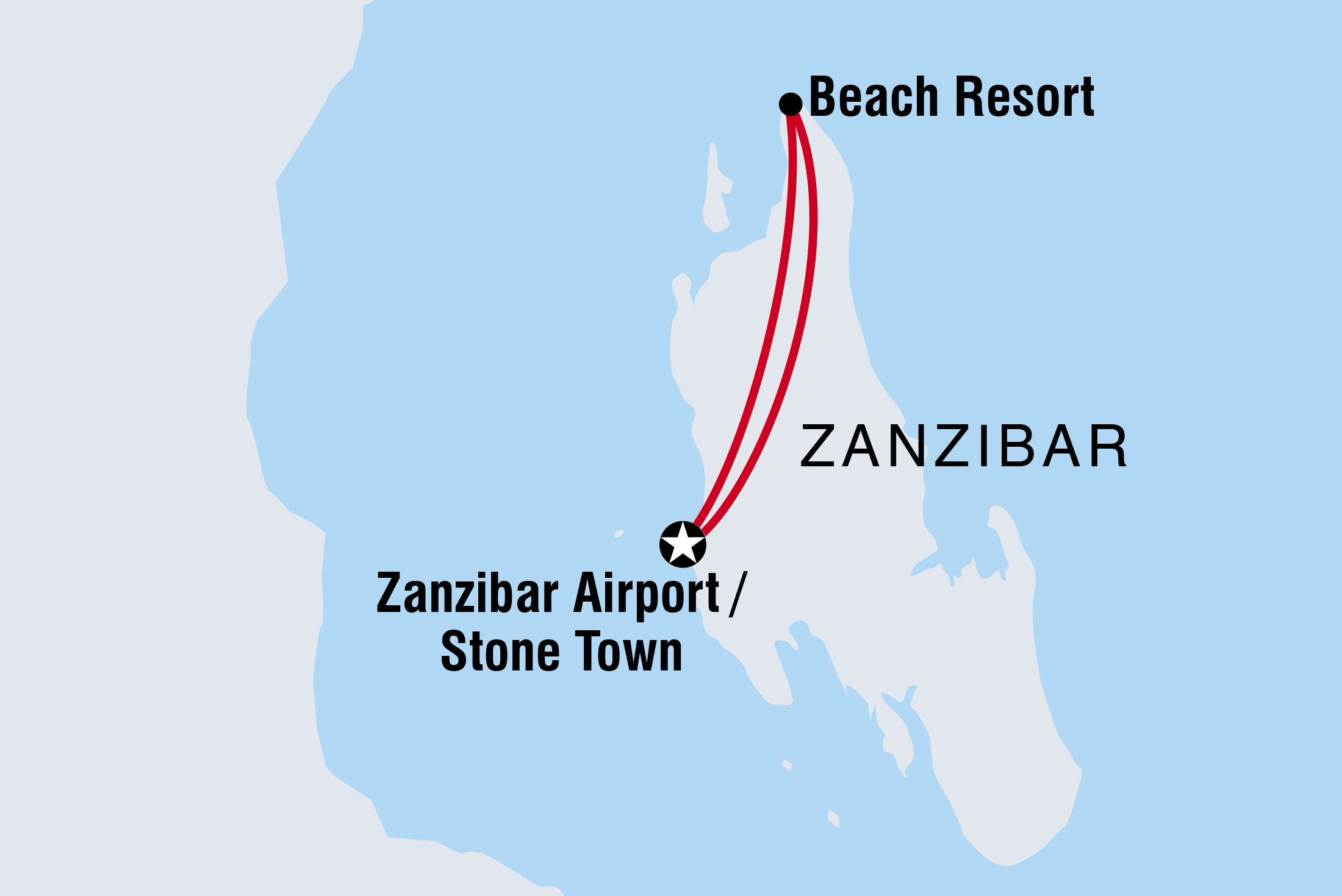 Map of Zanzibar Independent Short Break including Tanzania, United Republic Of