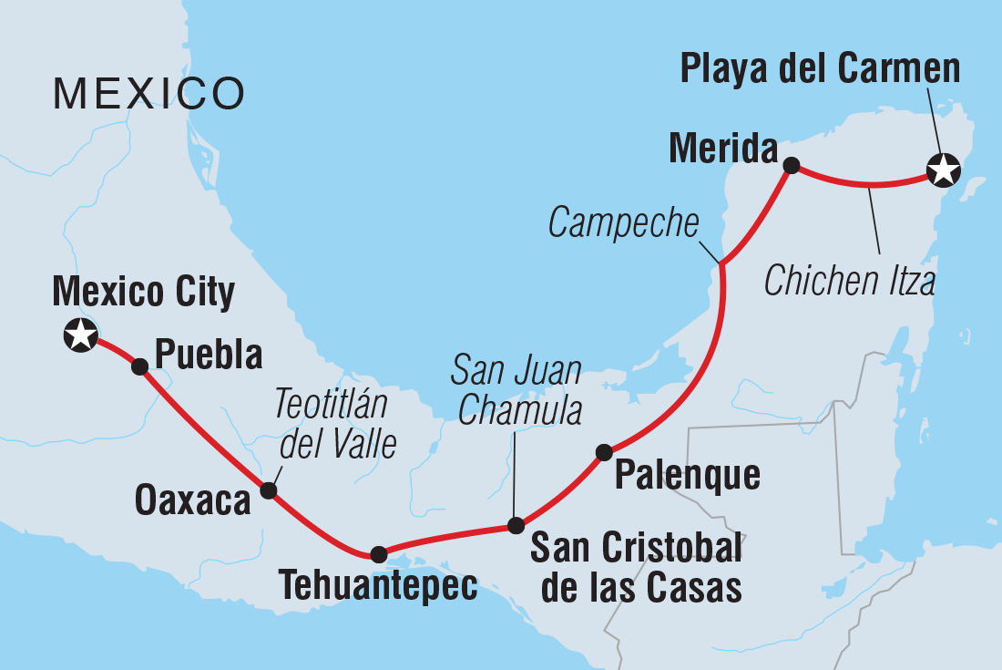 Map of Mexico Unplugged including Mexico