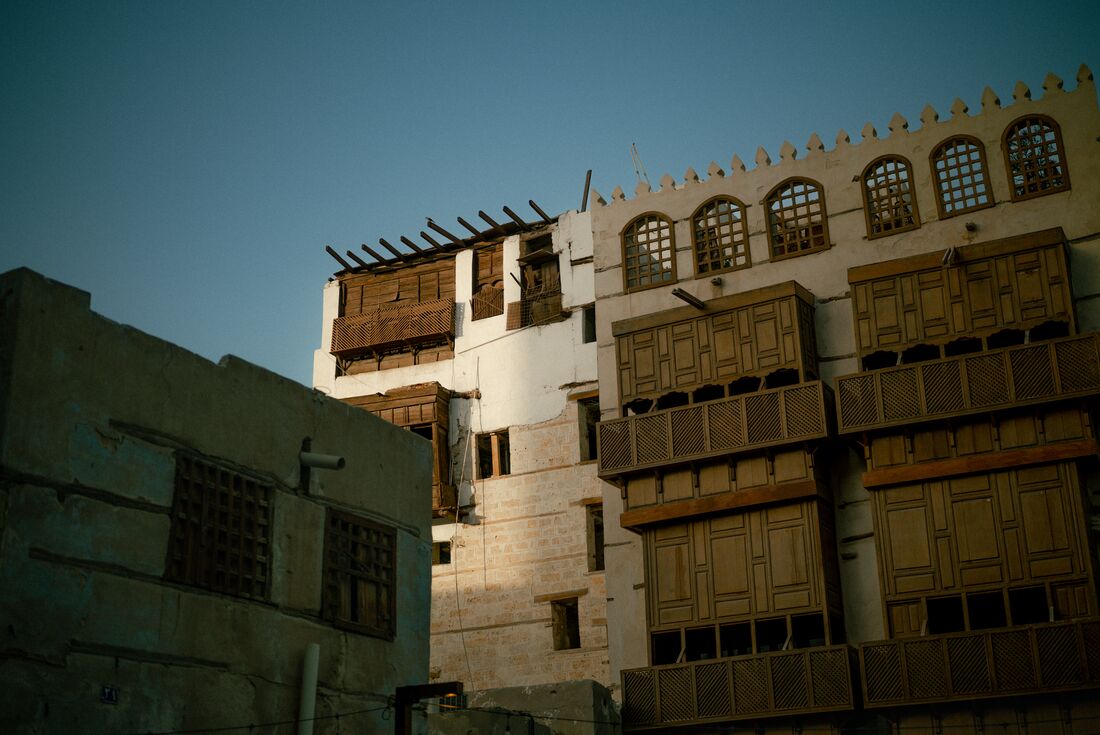 Architecture in town of Al-Balad, Jeddah, Saudi Arabia
