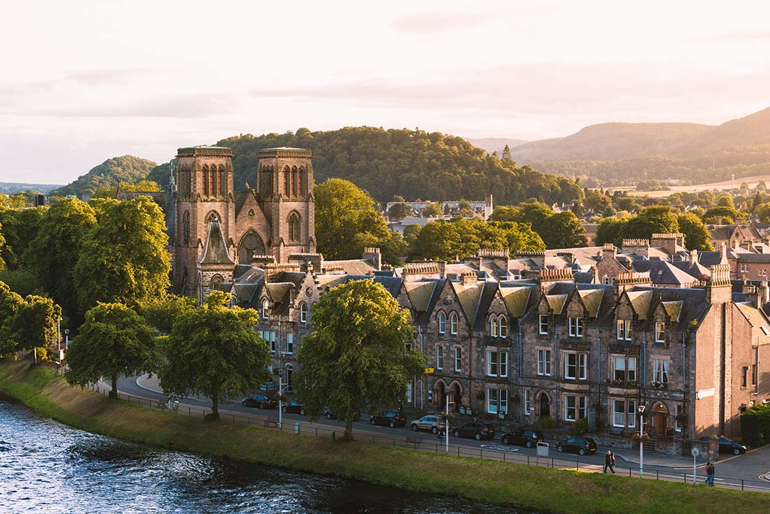 Aerial view of Inverness, Scotland