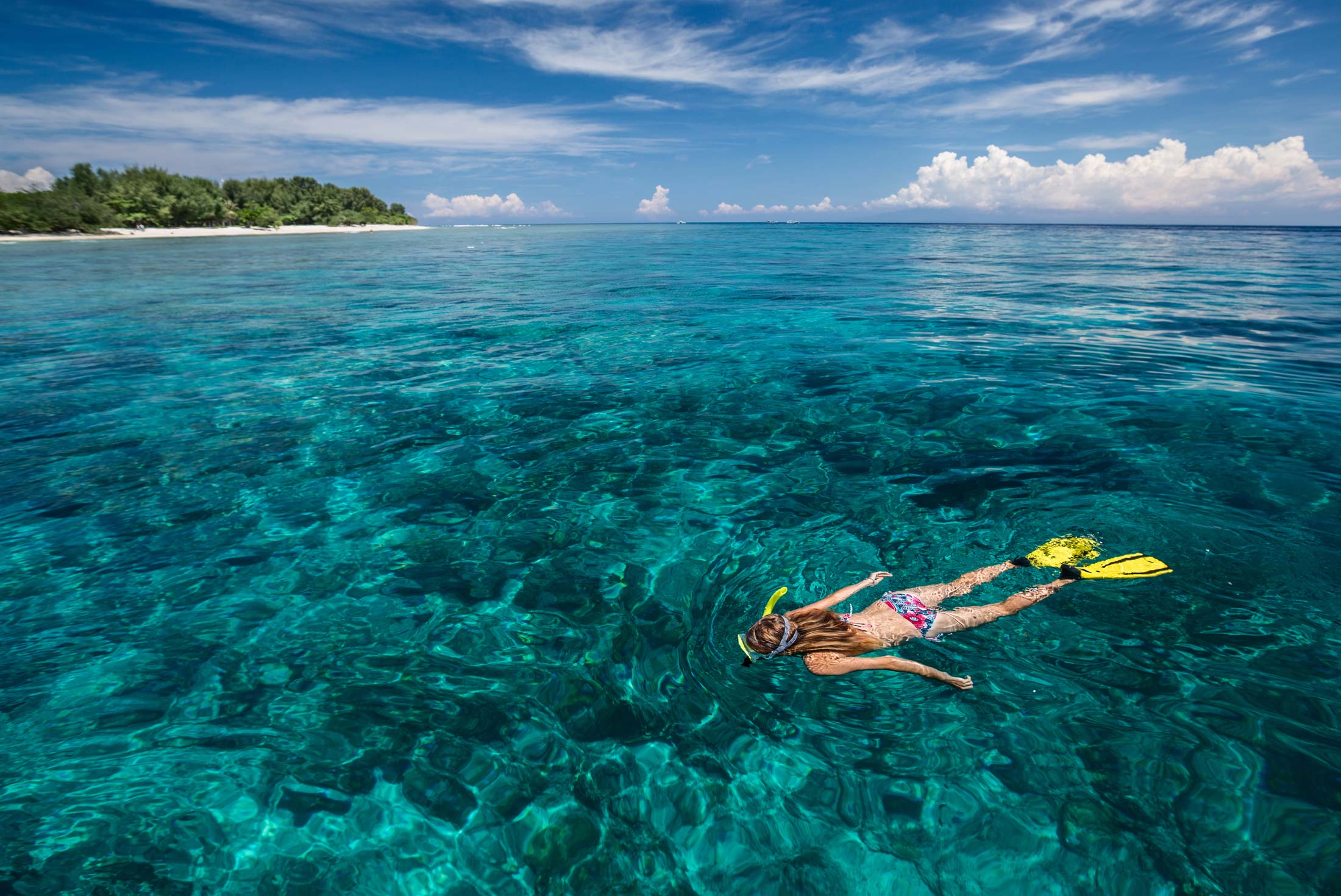 indonesia gili islands girl snorkelling