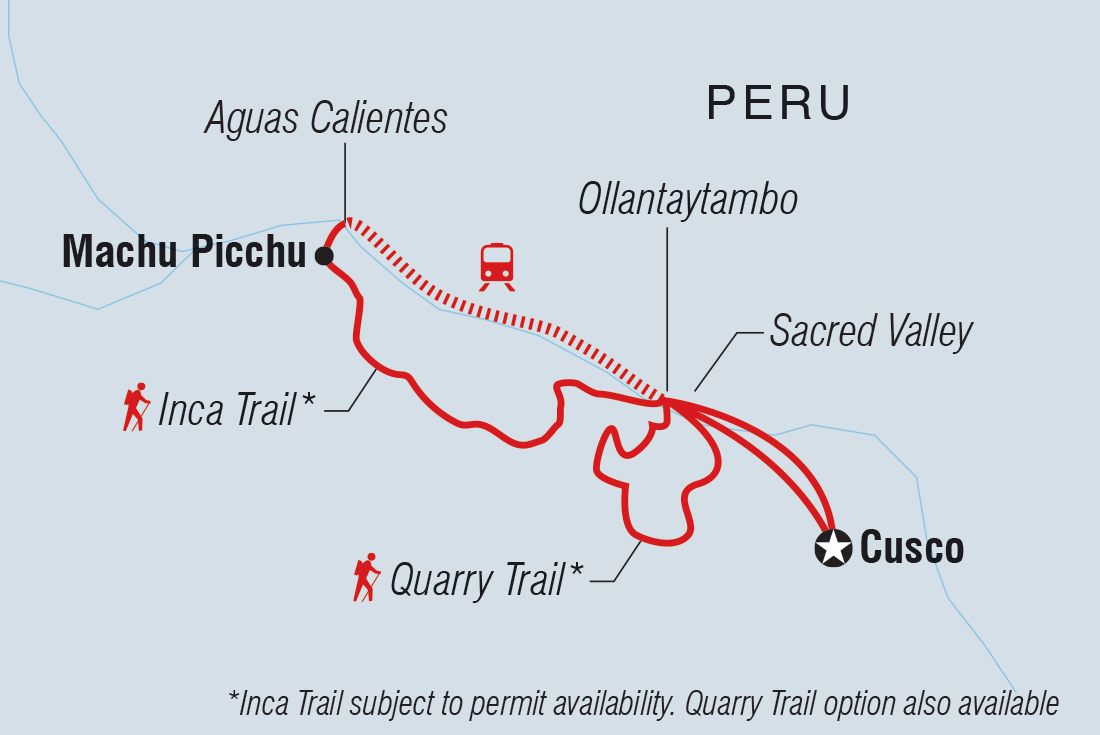 Map of Peru: Trek The Inca Trail 4 Days including Peru