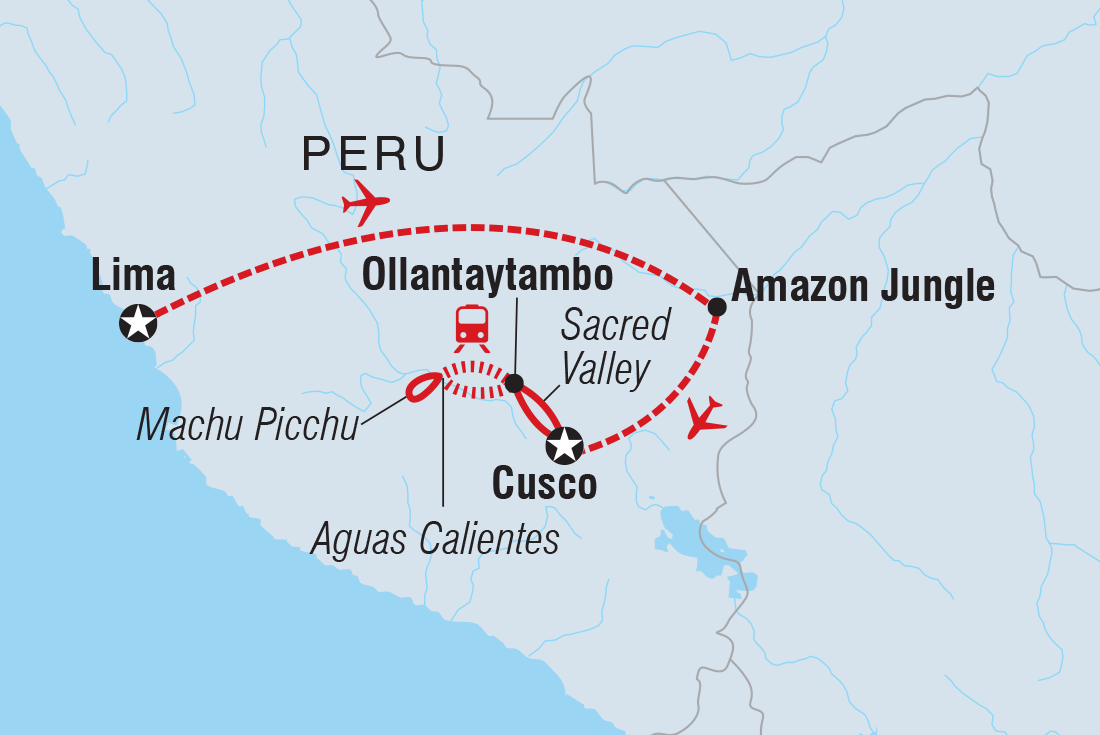 Map of Peru Family Holiday including Peru