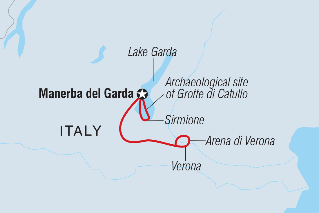 Map of Italy Express: Lake Garda including Italy