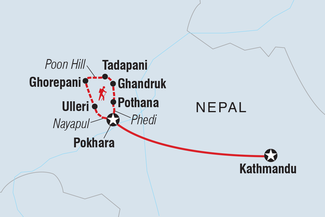 Map of Annapurna Foothills including Nepal